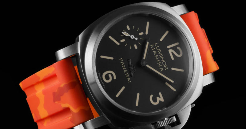 Panerai Orange Camo Rubber Strap