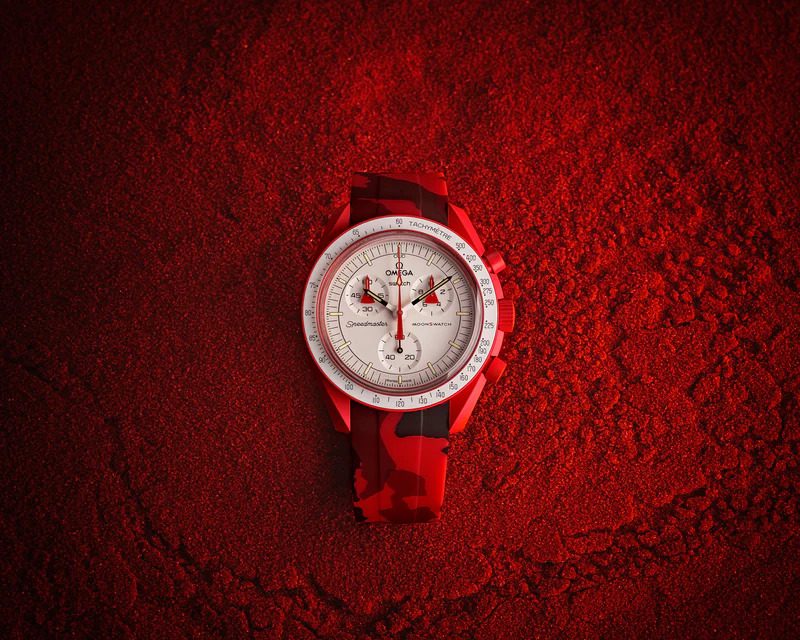 Omega Speedmaster & 300M Diver Red Camo Rubber Strap