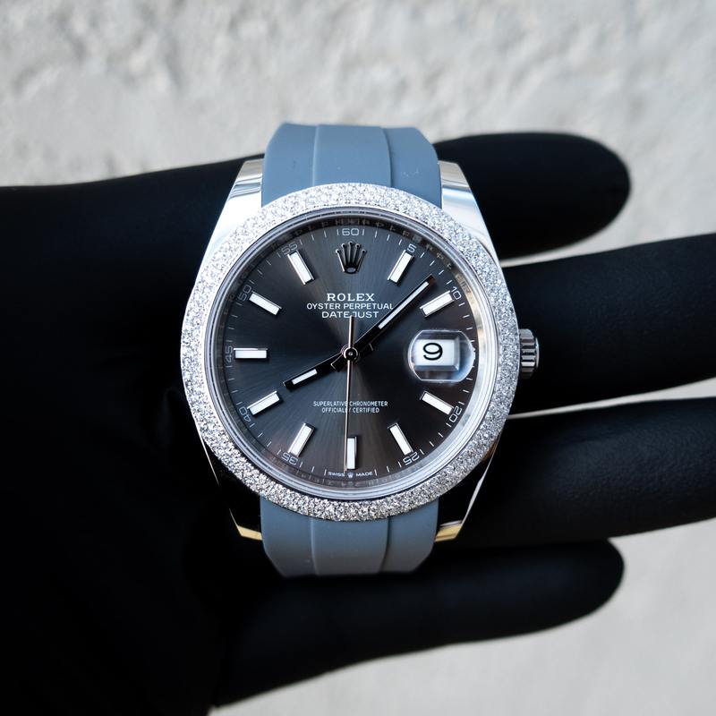 Datejust 41 rubber strap top