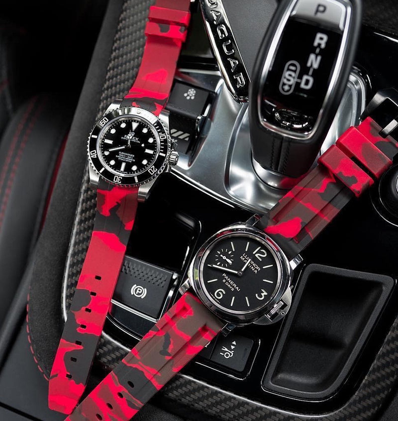 Panerai Red Camo Rubber Strap
