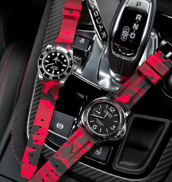 Panerai Red Camo Rubber Strap – HorusIndia