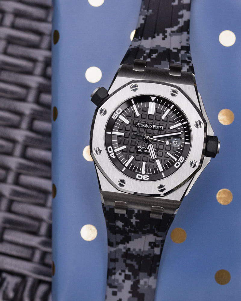 Audemars Piguet Graphite Digi Camo Rubber Strap