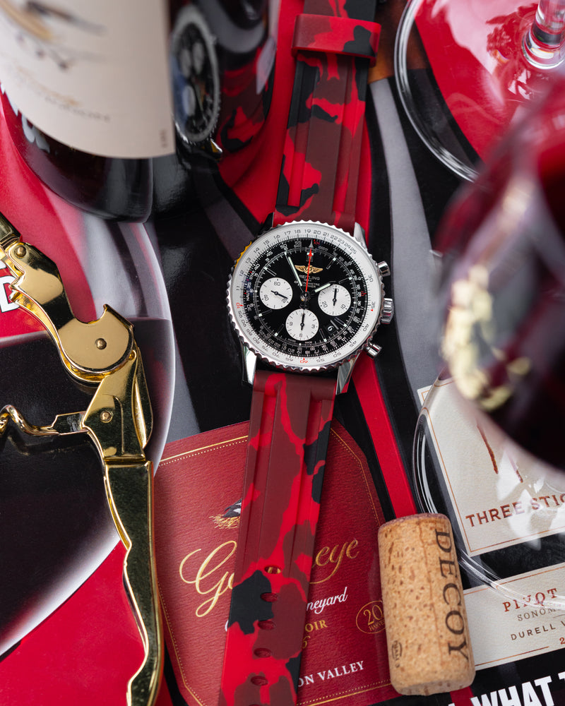 Breitling Red Camo Rubber Strap