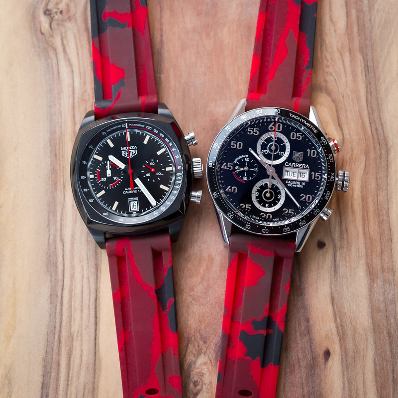 Tag Heuer Red Camo Rubber Strap